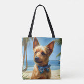 Tote Bag Australien Terrier On Beach amoureux des chiens ca (Dos)