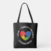 Tote Bag Autisme Enseignant Accepter Comprendre l'amour (Dos)