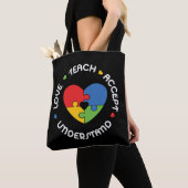 Tote Bag Autisme Enseignant Accepter Comprendre l'amour (De près)