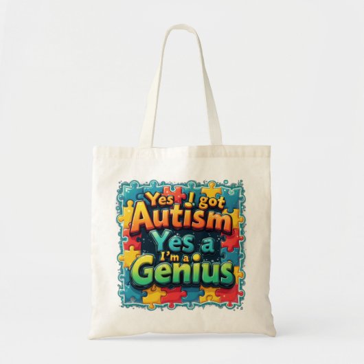 Tote Bag Autisme Genius (Devant)