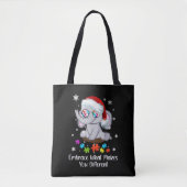 Tote Bag Autisme Noël Embrassez Ce Qui Vous Rend Différents (Devant)