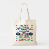 Tote Bag Autisme Personnalisé Halloween Trick ou traitement (Dos)