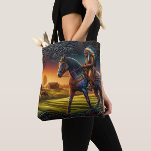 Tote Bag Autochtone au coucher du soleil