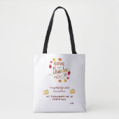 Tote Bag Automne Aquarelle Les Feuilles Remercient Monogram (Devant)