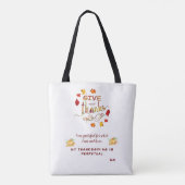 Tote Bag Automne Aquarelle Les Feuilles Remercient Monogram (Dos)