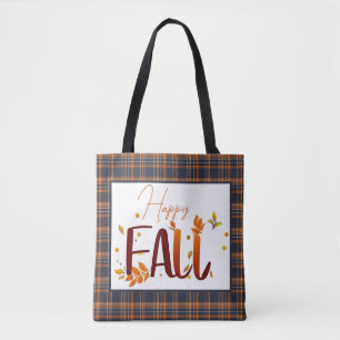 Tote Bag automne/automne/feuille/plaid