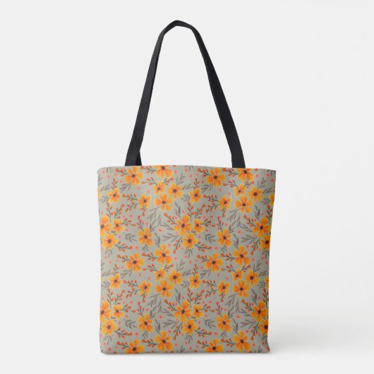 Tote Bag Automne Automne Floral Motif Sage Vert (Dos)