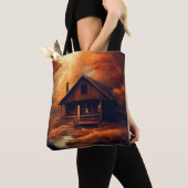 Tote Bag Automne/Automne/Halloween/Peinture rustique (De près)