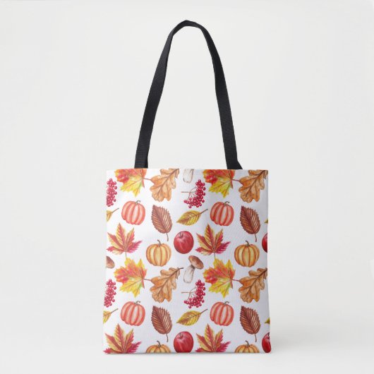 Tote Bag Automne Botanique Sans Seamless : Élégance Florale (Devant)