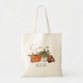 Tote Bag Automne Citrouille Aquarelle Feuilles d'automne et (Devant)