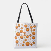 Tote Bag Automne Citrouilles et Feuilles Automne Halloween (Dos)