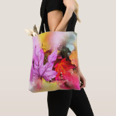 Tote Bag Automne érable feuille aquarelle automne pastel (De près)
