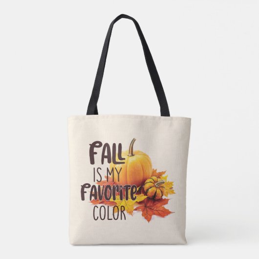 Tote Bag Automne est ma couleur préférée - Citrouille & Feu (Dos)