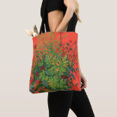 Tote Bag Automne Floral Rowan Feuilles, Aînés Berries sur O (De près)