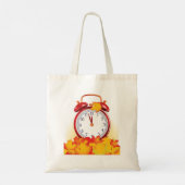 Tote Bag Automne Heure Changer Feuilles Automne Et Horloge  (Dos)