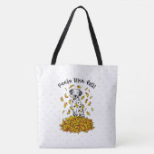 Tote Bag Automne laisse Dalmatie (noir 1) Chien Jouer amusa (Devant)