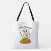 Tote Bag Automne laisse Dalmatie (noir 1) Chien Jouer amusa (Dos)
