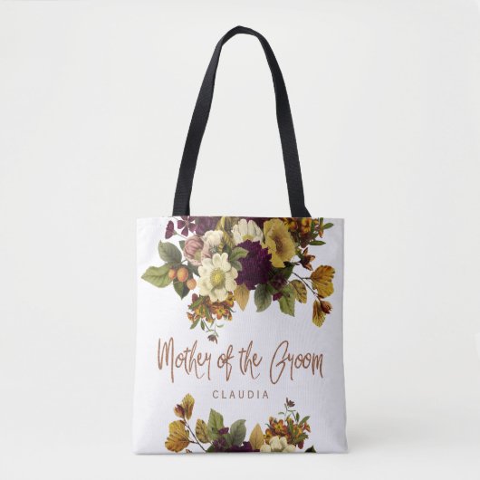 Tote Bag Automne mariage floral moderne mère du marié (Devant)
