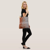 Tote Bag Automne Orange Grey Maid of Honor Monogramme (Sur le modèle)