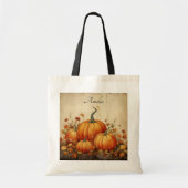 Tote Bag Automne Rustique Orange Citrouille (Devant)