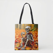 Tote Bag Automne Skeleton Café Break Design (Devant)