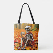 Tote Bag Automne Skeleton Café Break Design (Dos)
