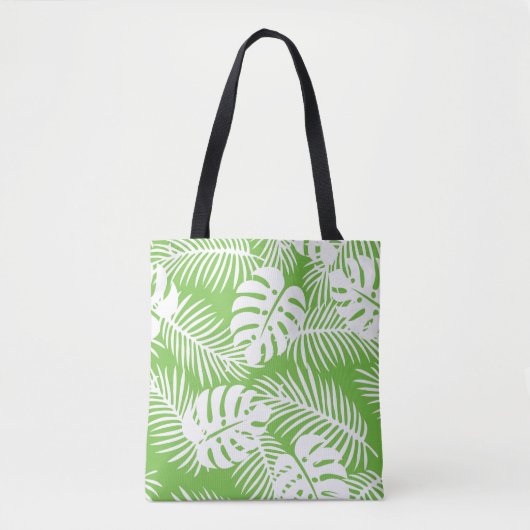 Tote Bag automne tropical, motifs de feuilles d'été (Devant)