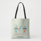Tote Bag Autopsist Médicale Humour with Mustache Characters (Devant)