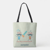 Tote Bag Autopsist Médicale Humour with Mustache Characters (Dos)