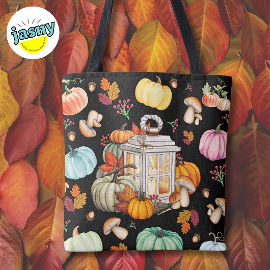 Tote Bag Autumn Lantern & Pumpkins