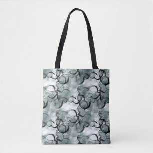 Tote Bag avant-garde d'art grise, peinture de main noire