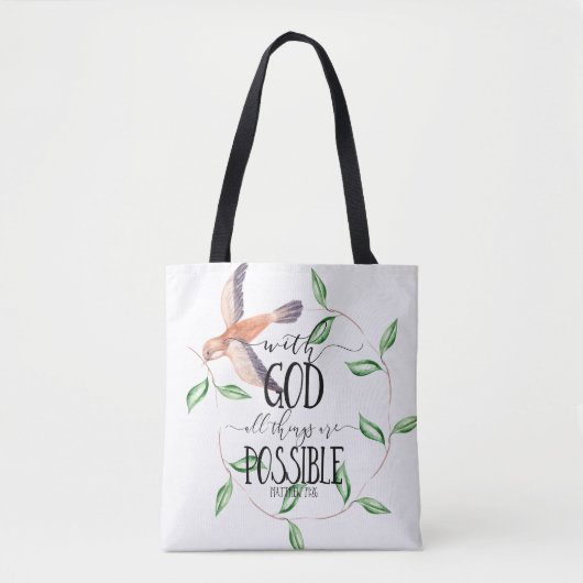 Tote Bag Avec Dieu, tout est possible (Devant)