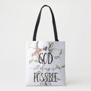 Tote Bag Avec Dieu toutes les choses sont possibles