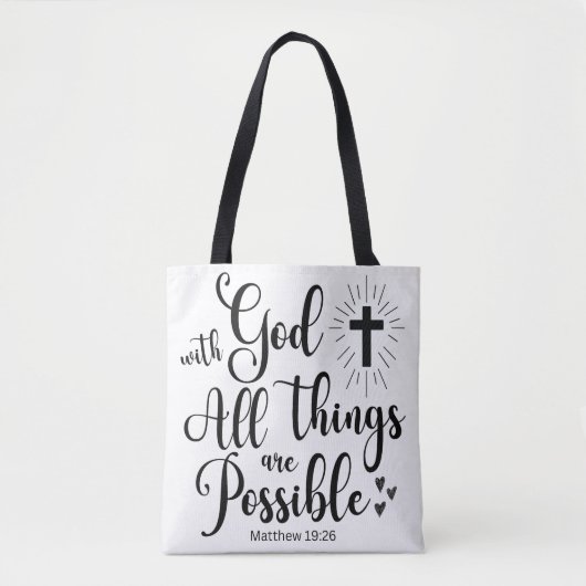 Tote Bag Avec Dieu toutes les choses sont possibles - Matth (Devant)