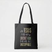 Tote Bag Avec Jésus Dans Son Coeur Crochet Hook Dans Sa Mai (Devant)