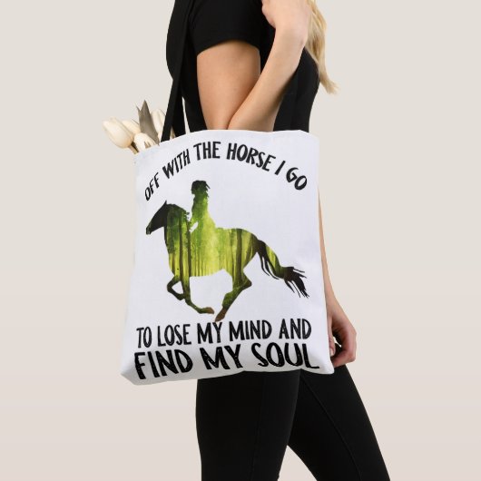 Tote Bag Avec Le Cheval Je Vais Perdre Ma Forêt D'Esprit (De près)