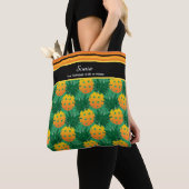 Tote Bag Avec nom et texte doux ananas pickleball (De près)