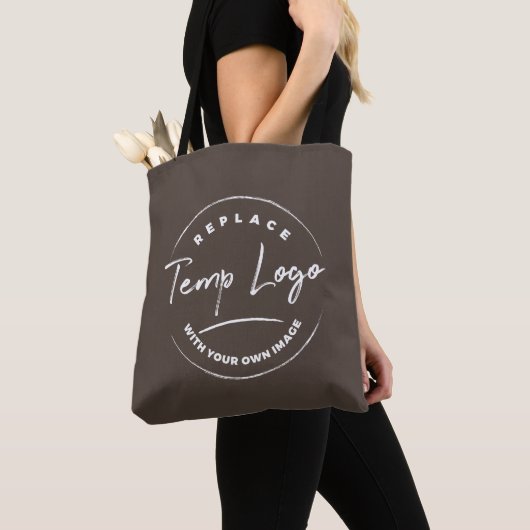 Tote Bag Avec votre logo d'entreprise, Brown sombre (De près)