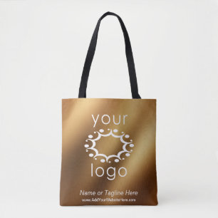 Tote Bag Avec votre logo sur l'or Smooth Faux