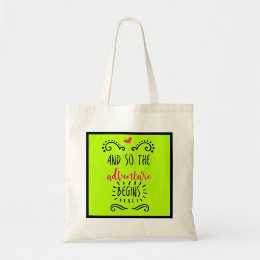 Tote Bag Aventure cool Dit Avec La Typographie Du Courlis. (Devant)