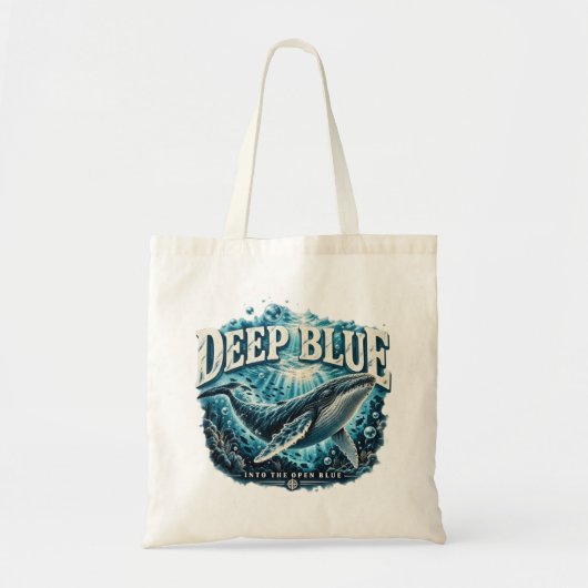 Tote Bag Aventure de baleine bleu profond Océan Clair (Devant)