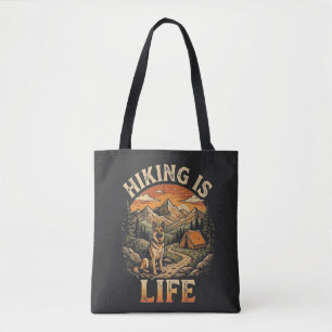 Tote Bag Aventure de randonnée avec un berger allemand vint