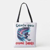 Tote Bag Aventure du ski cosmique dans l'espace (Dos)