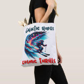 Tote Bag Aventure du ski cosmique dans l'espace (De près)