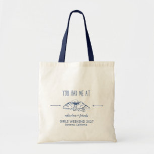 Tote Bag Aventure + Friends Girls Weekend Getaway Custom