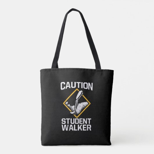 Tote Bag Avertissement Étudiant Walker Amputation Handicap (Dos)