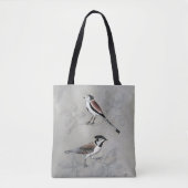 Tote Bag Aviaire argenté | Une paire (Devant)