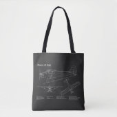Tote Bag Avion Cub - Plan directeur de l'avion PD (Devant)