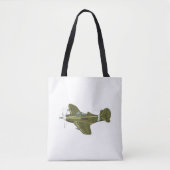 Tote Bag Avion de chasseur rétro-dessiné (Devant)