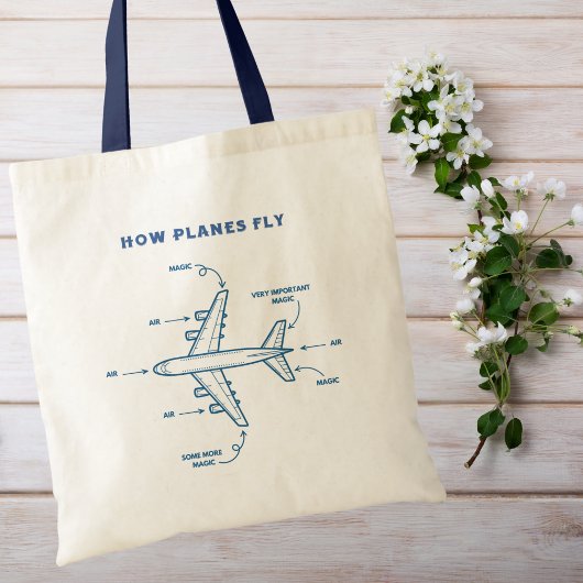 Tote Bag Avion Drôle Comment les avions volent Pilote ou éq